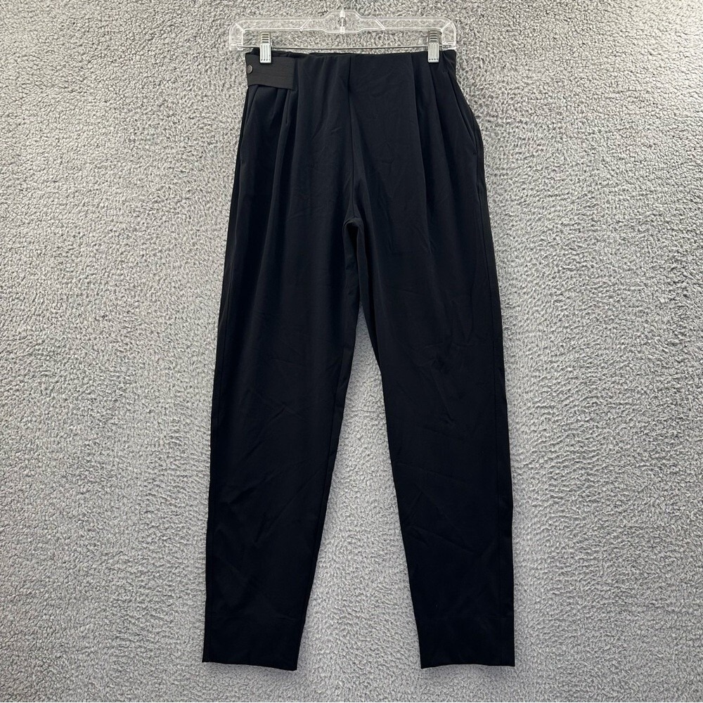 ADAY Turn It Up Pants High Rise Ankle Tapered Leg Trousers Black Women XS x 27.5